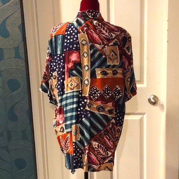 Vintage Caliché Blouse Abstract Leaf - Picture 2 of 12